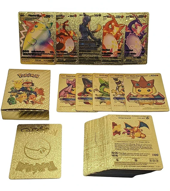 81-10 Pcs Pokemon Cards English Vmax GX Diamond Shining and Colorful Energy  Card German Spanish French Pikachu Card Kids Toys