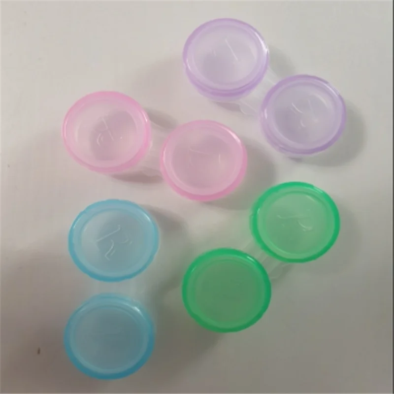 10pc Mini Contact Lens Case for Eyes Travel Kit Holder Glass Cosmetic Contact Lenses Case Box Container Travel Accessaries Black contact lens case