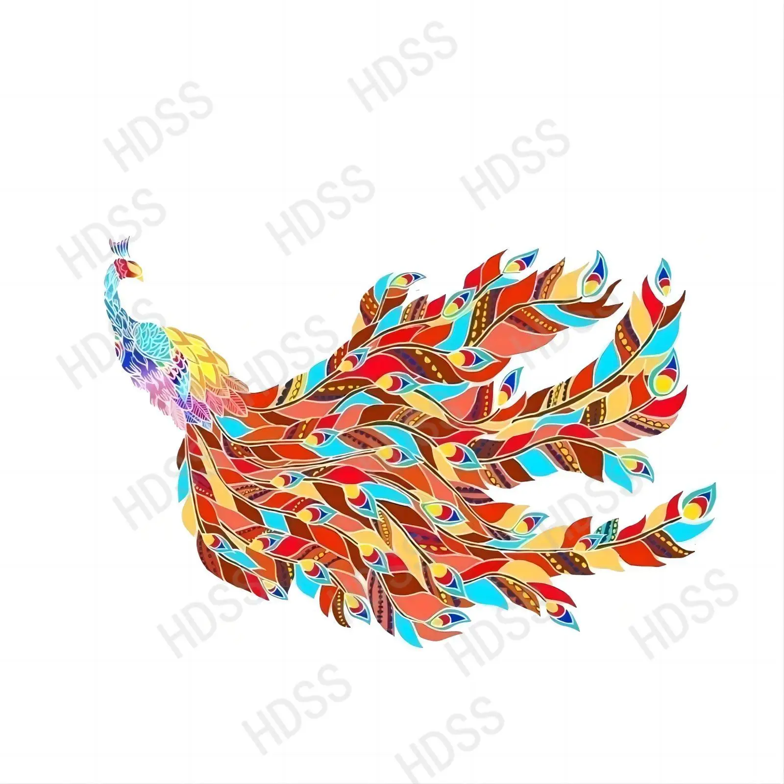 

HDSS-Coolest Cartoon Peacock Decor Car Sticker Colored Personalized Silhouette Accessories/2021