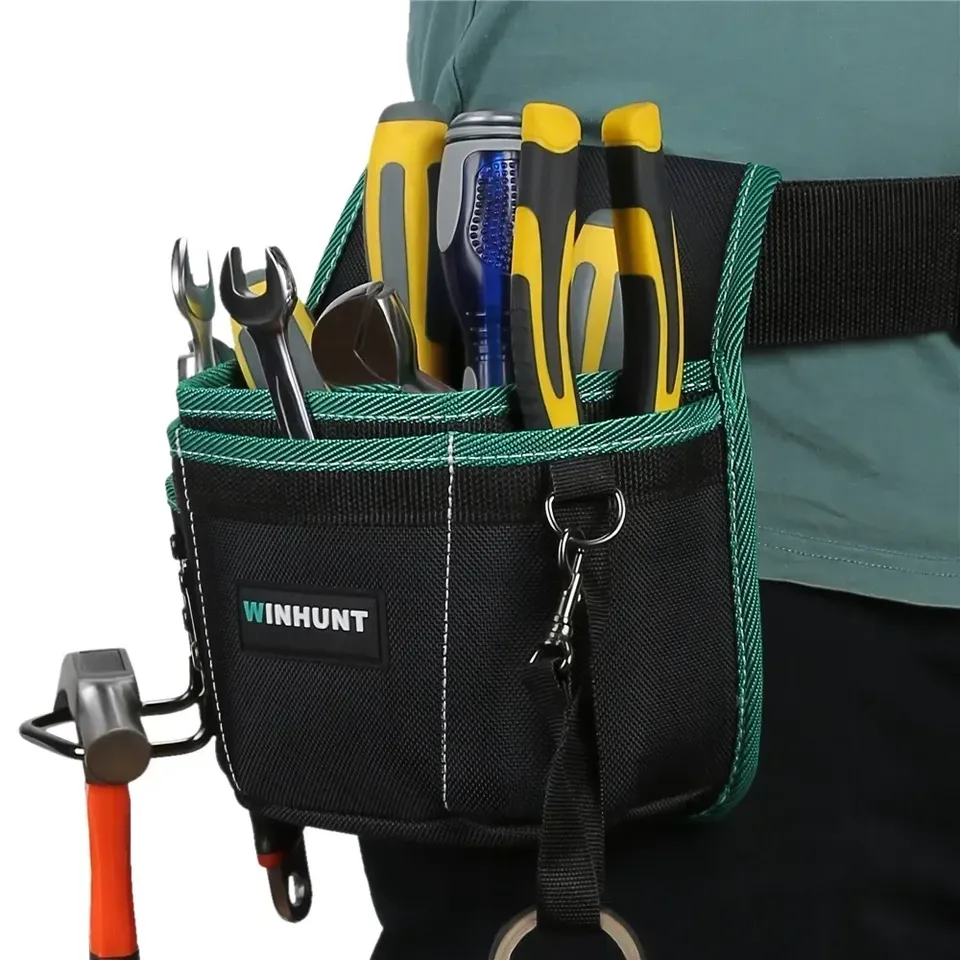 WINHUNT Electrician Tools Hard Tool Waist Bag with Belt Tool Storage Pouch for Carpenter Tool Organizer
