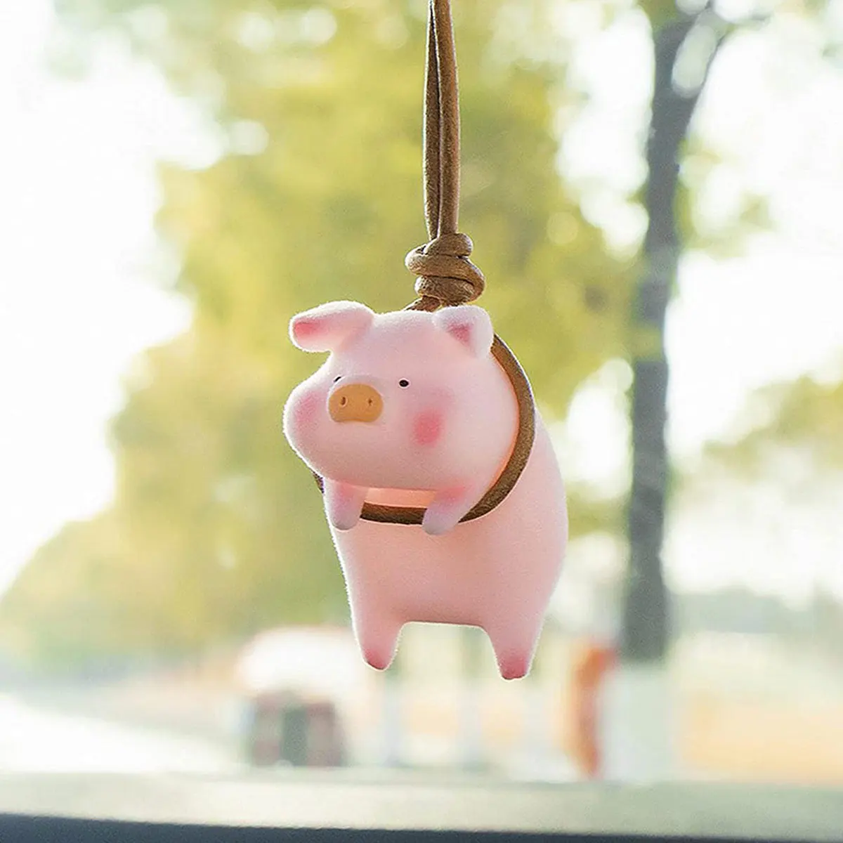 Schaukel Schwein Auto Rückspiegel Anhänger Glück Piggy Auto Hängen Ornament  Innen Decoraction Nette Fliegen Schwein Ornamente - AliExpress