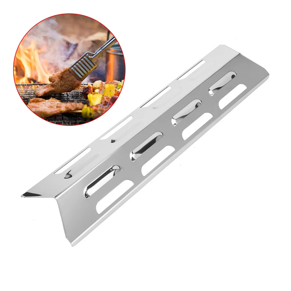 4X Stainless Steel Gas Grill Oven Heats Plate Replacement BBQ Tube Kit Non-stick Burner Cover Labor-saving for Tool