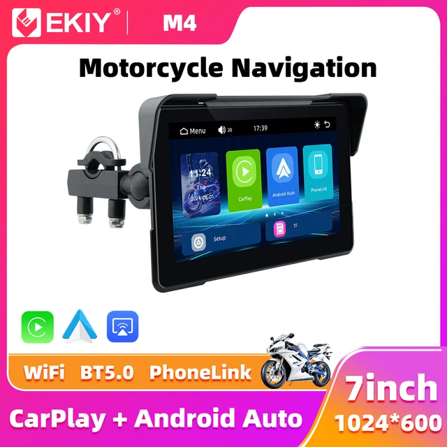 EKIY 7.0" Wireless CarPlay Moto Android Auto Portable Digital Dashboard GPS Motorcycle Navigation Display Screen Monitor TPMS