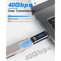 USB-C Adapter PD 140W Digital LED Display for iOS Converter 40Gbps Type-C Extension Connector Data Transmission Power Tester - Image 3