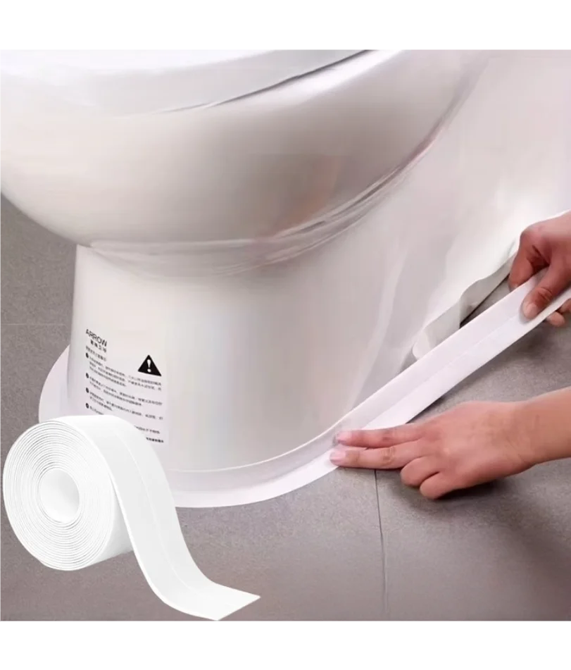เทปกาวกันน้ำ 5 เมตร แบบ PVC ป้องกันเชื้อรา สำหรับอ่างล้างจาน เตา รอยแตก ห้องน้ำ มุมห้องน้ำ อุปกรณ์ห้องน้ำ 1