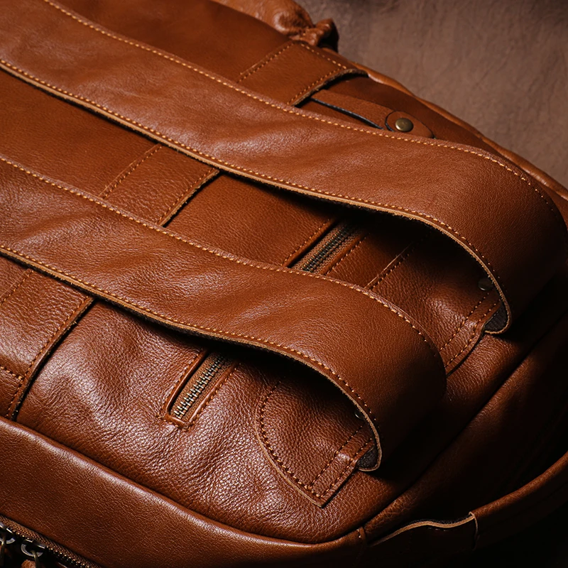 GURO High Quality Genuine Leather Backpack Men Large Capacity Business Travel bag Luxury Student School Bag Laptop Computer Pack 4