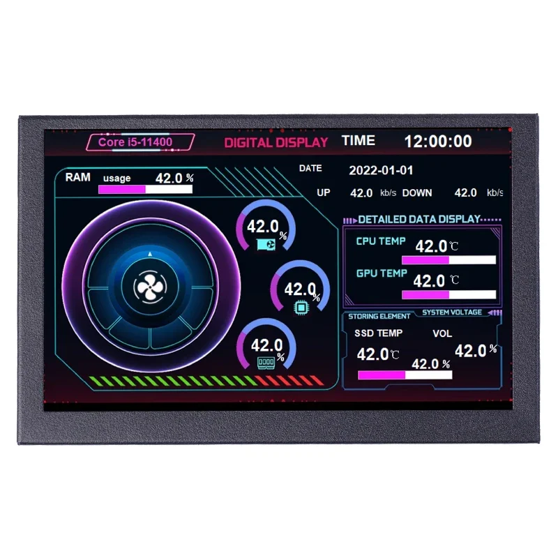 5 Inch IPS Type-C Secondary Screen Computer LCD Monitor Display USB Dynamic Sub-Screen Support Vertical Freely AIDA64 computer lcd monitor