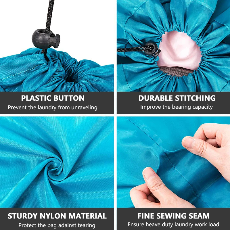 Laundry Bag Nylon Travel Storage Pouch Machine Washable Dirty Clothes Organizer Folding Wash Drawstring Bathroom Accessories