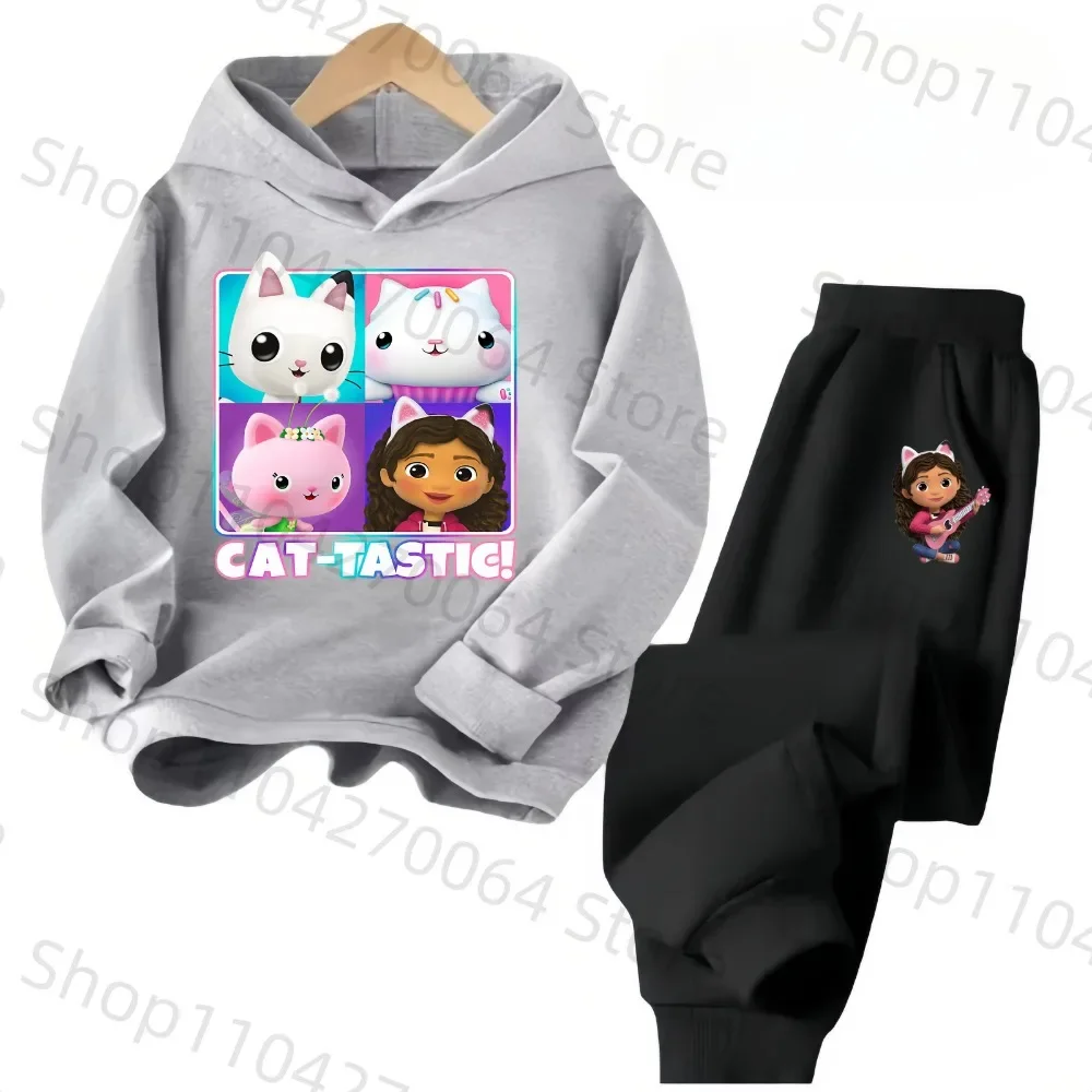 2024 Hoodie Toddler Girls Gabby Dollhouse Clothes Hoodies Pants 2Pcs Sets Cute Children Costume Kids Tracksuits Kids Gabby Cats 4