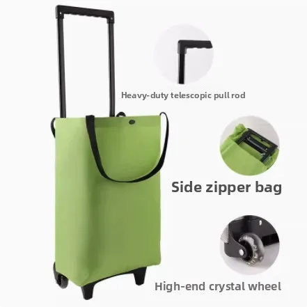 Convenient travel camping car trolley bag folding hand pull to buy groceries small cart home trailer bag small cart