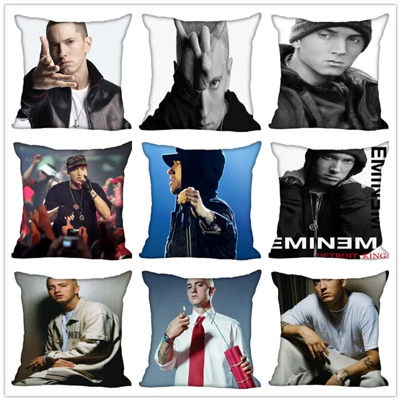 

Custom Eminem Square Pillowcase Custom Zippered Bedroom Home Pillow Cover Case 1pcs Custom 45x45cm