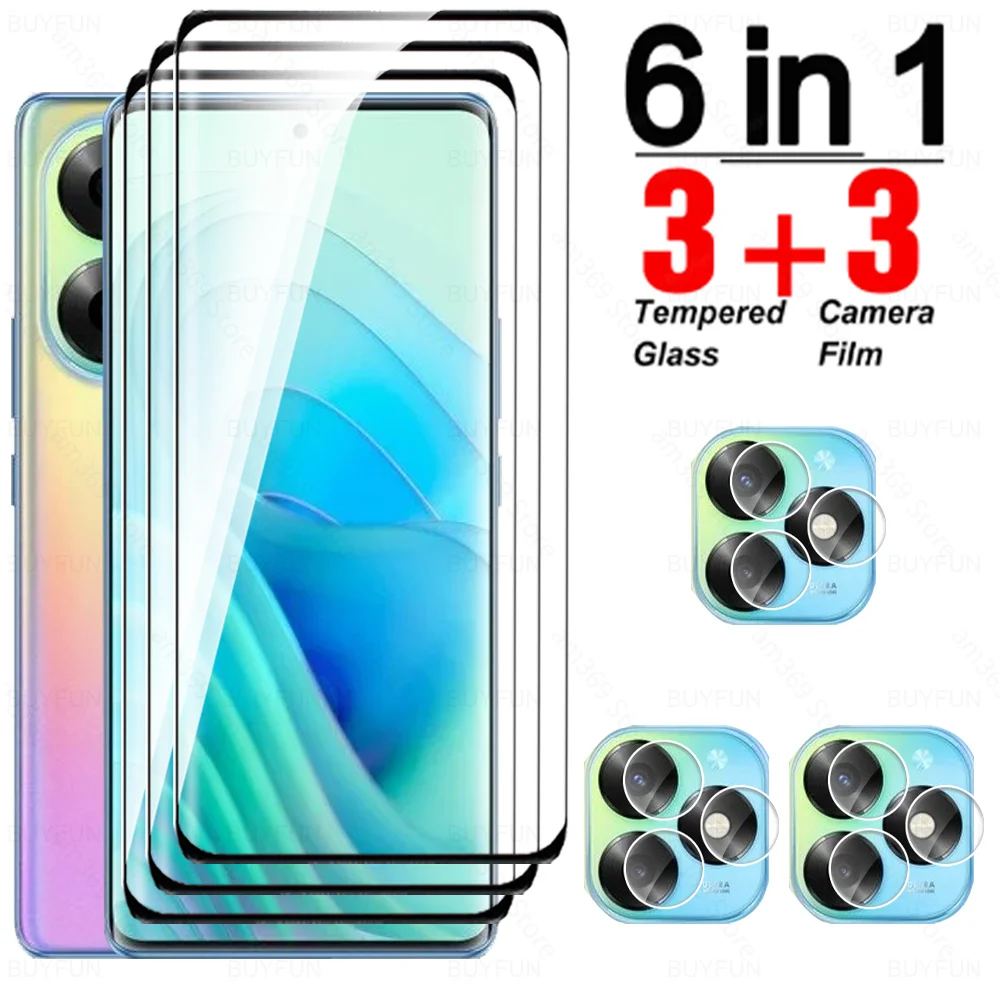 

6 in 1 Curved Tempered Glass For itel S23+ 4G itelS23 Plus S23Plus ItelS23Plus S681LN 6.78inch 2023 Camera Lens Screen Protector