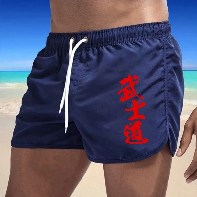 Pantalones cortos de verano con estampado Bushido para hombre, pantalones cortos deportivos para gimnasio y correr, ropa de playa de lujo, pantalones cortos de playa de secado rápido, ropa de baño para hombre