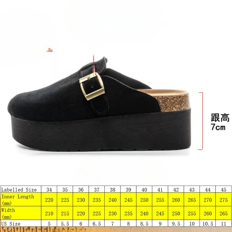 Fujin 7cm 암소 스웨이드 가죽 스니커즈, 플랫폼 슈즈, 웨지 펌프, 패션 슬리퍼, 여성 용수철 가을 신발