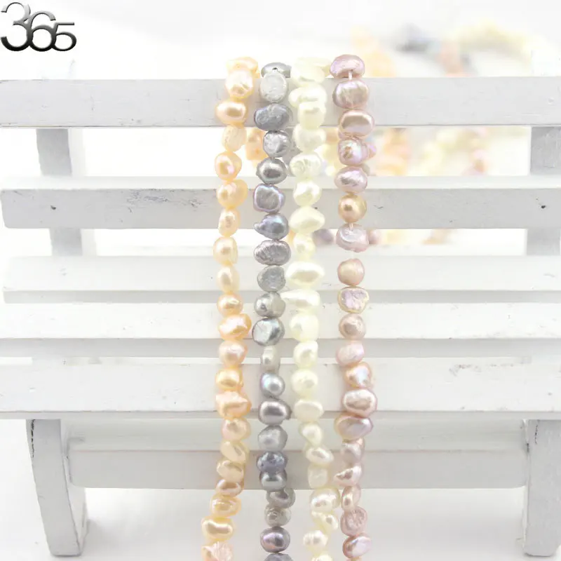 Natural 4-5mm Freeform Baroque Freshwater Pearl Jewelry DIY Beads Strand 15" 
