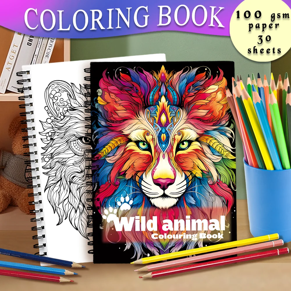Women's Spiral Adult Coloring Book - 30 Sheets, Creative Gift for Birthdays & Holidays, 11.2 x 8.3 Inches