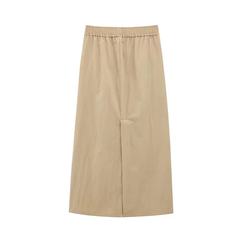 TFMLN Women's Fashion Spring Summer New Skirt Split Vintage Chic Female High Waist Elegant Long Straight Skirt Mujer