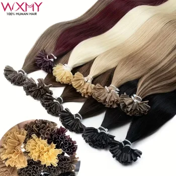Estensioni della cheratina dei capelli con punta a U Capelli umani Estensioni dei capelli umani di fusione bionda diritta 0,8 g/1 g/filo Capelli Remy reali al 100%