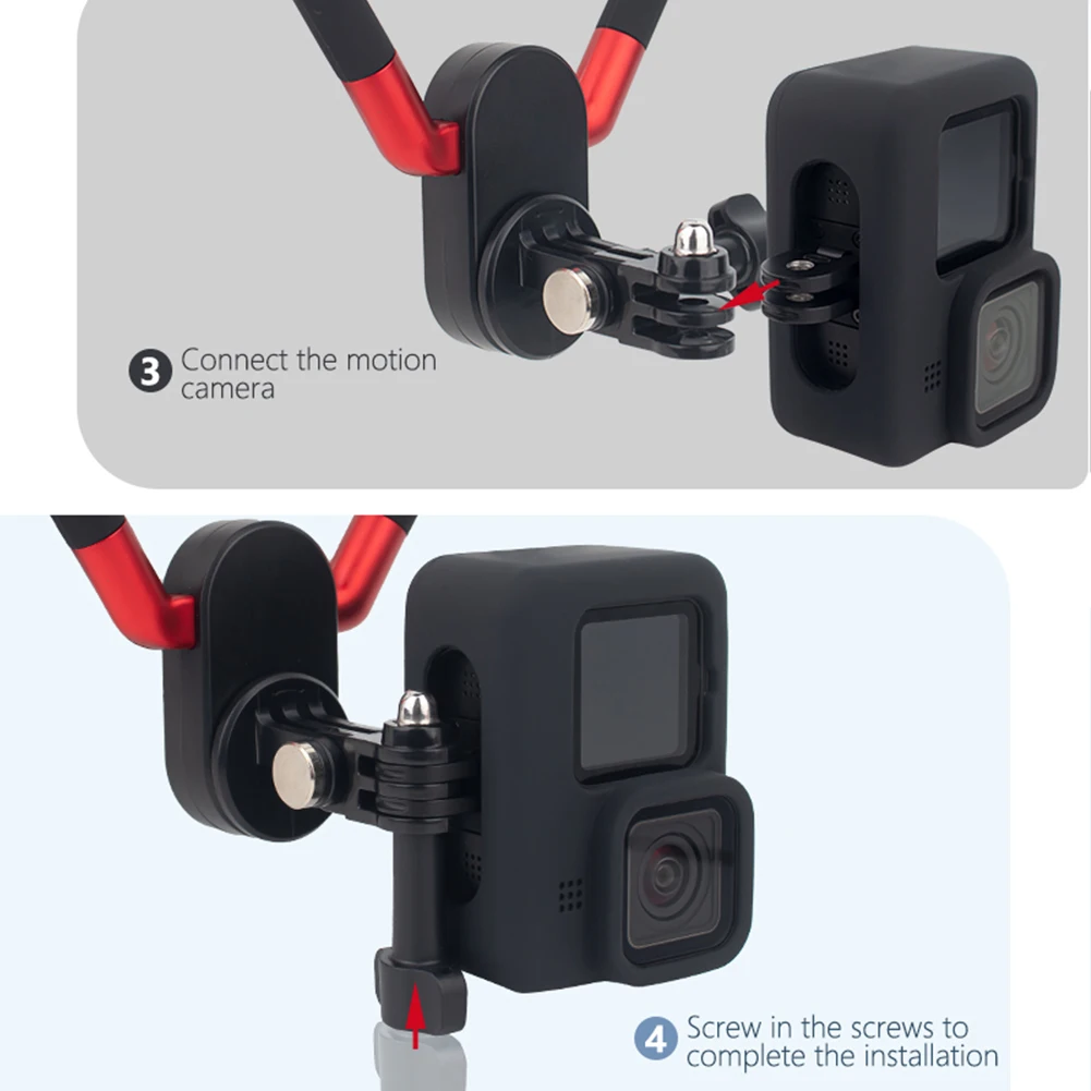 U-shaped Neck Mount For Sports Cameras Phone Multi-Angles Adjustables Camera Holder For Hiking Climbing