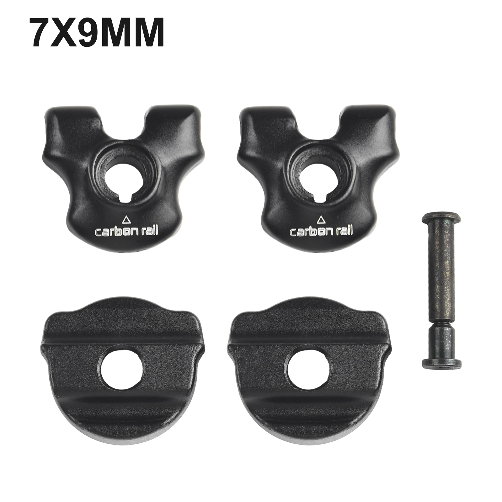 Abrazadera Para Tija De Sillín De Bicicleta - Compatible Con Rieles De Carbono 7x9 Mm - Ovalada/Redonda - Metal Negro