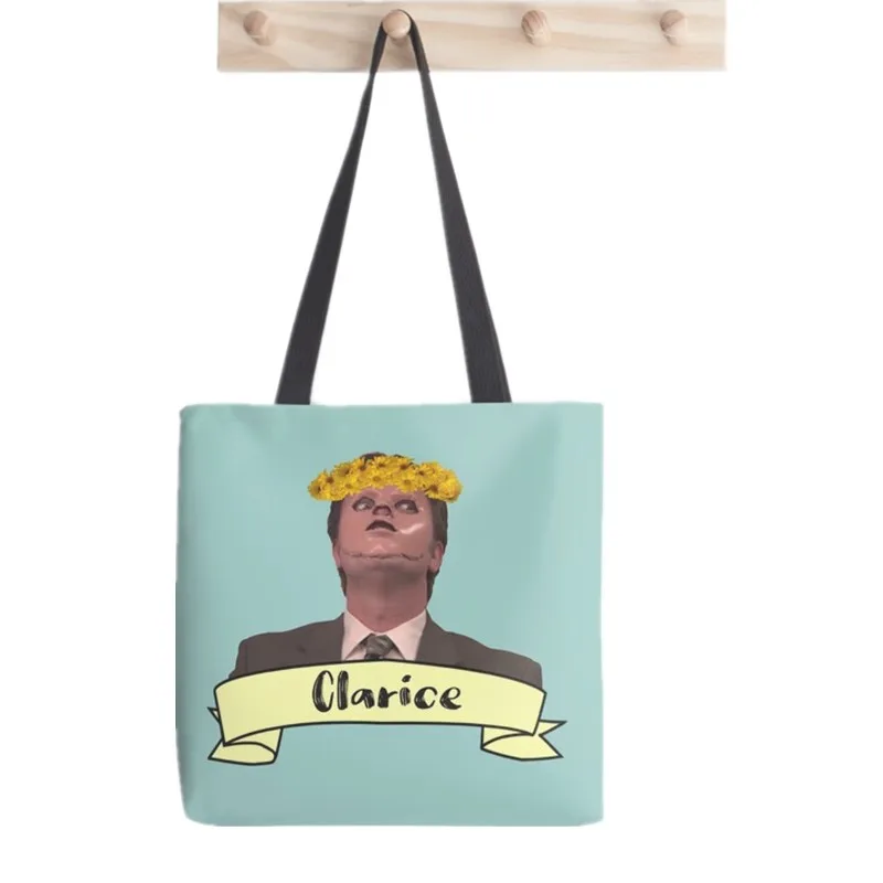 Women Shopper bag The office tv show Dwight Clarice Bag Harajuku Shopping Canvas Shopper Bag girl handbag Tote Shoulder Lady Bag