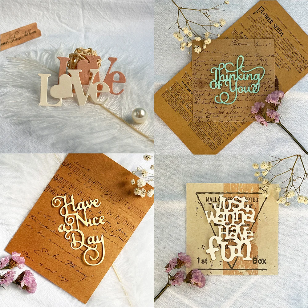 Word Die Cutting Dies Card Making Word Dies Scrapbooking Cards Word