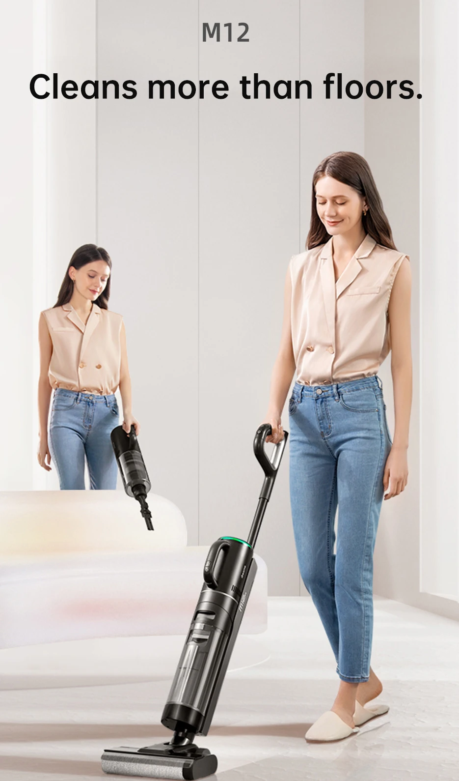 Original Dreame M12 Cordless Wet Dry Vertical Floor Washing Vacuum Cleaner for Home Handheld Self-Cleaning ,Vacuum