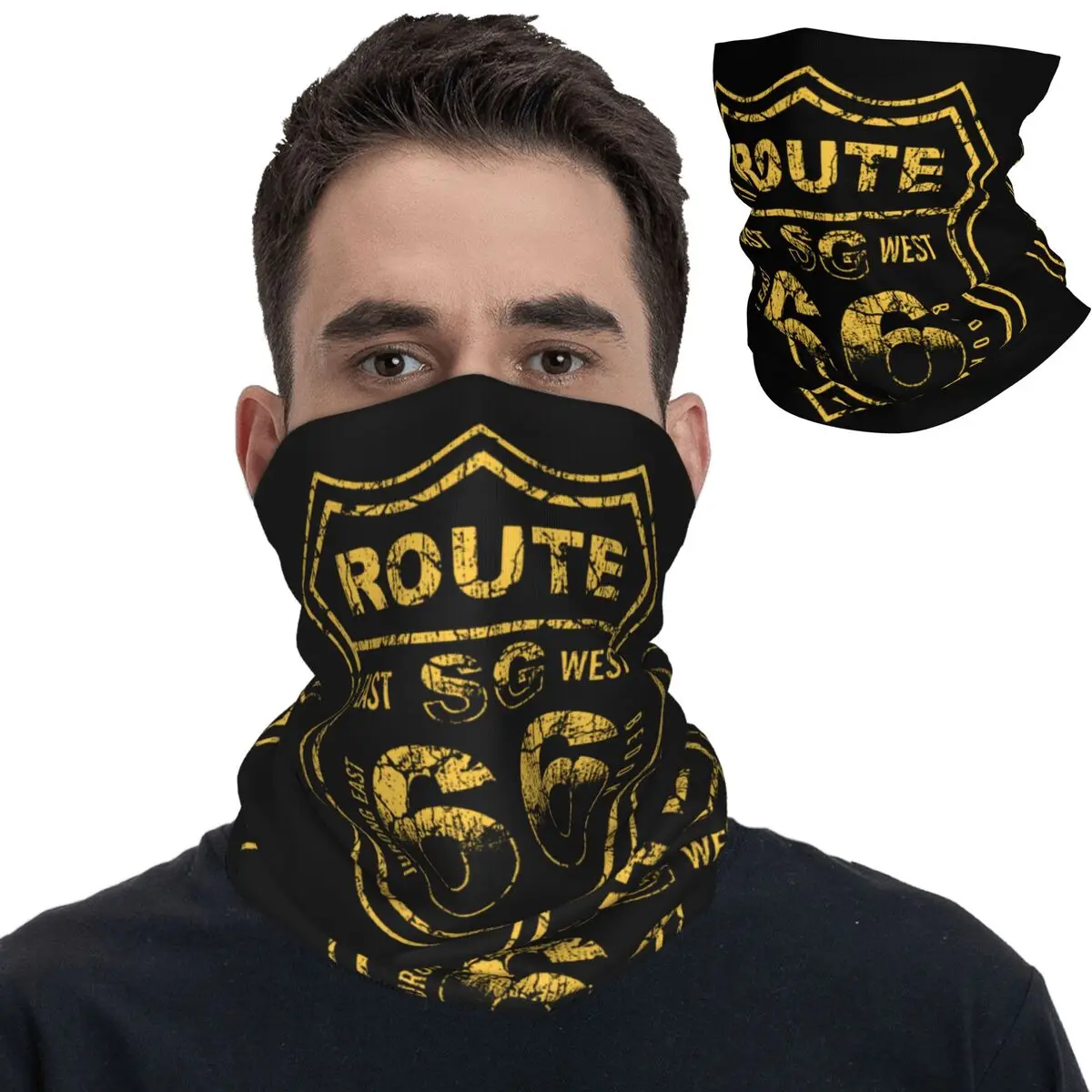 

Route 66 SG P142C2 Bandana Neck Gaiter Mother Road American Classic Retro Wrap Scarf Multifunctional Headband Hiking Adult