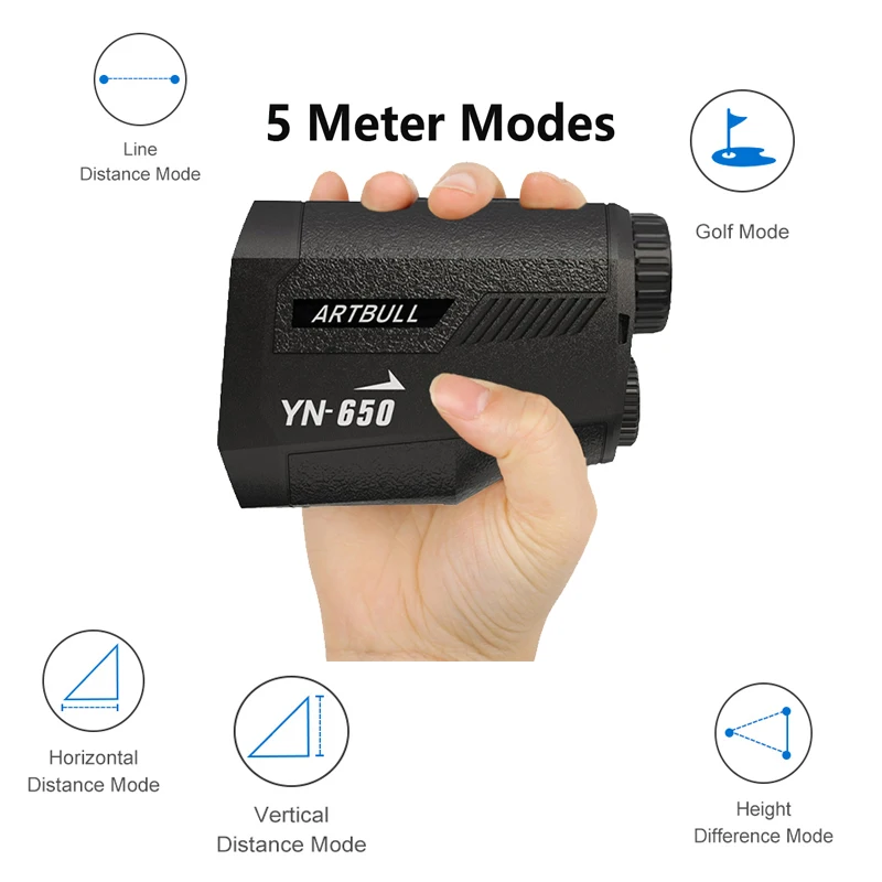 ARTBULL 1000m Golf Rangefinder 650m Telescope with Flag-Lock Slope Pin Laser Distance Meter Hunting Outdoor laser rangefinder distance meter