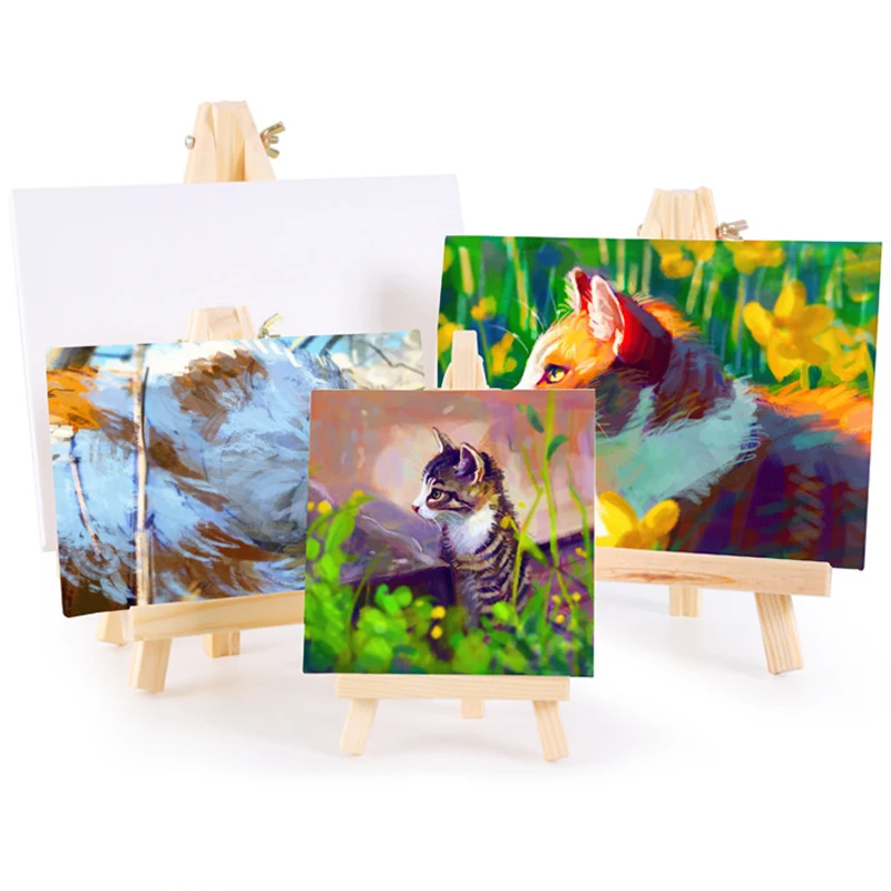 

Fine Arts Canvas Easel Set,Suitable For Oil Painting,Gouache,Drawing Practice,Folding Desktop Display Triangle Bracket 1 Pcs