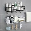 Bathroom Toothbrush Rack, Wall Hanging Free Punching Toilet Wash Table Cosmetic Wall Storage rack 1