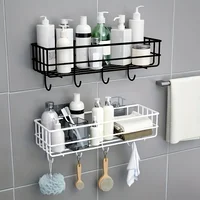 Bathroom Toothbrush Rack, Wall Hanging Free Punching Toilet Wash Table Cosmetic Wall Storage rack 1