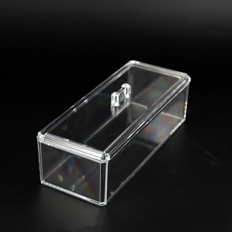 Rectangle Home Clear Storage Transparent Display Organize Cosmetic Makeup Make Up Cotton Swab Acrylic Box 4