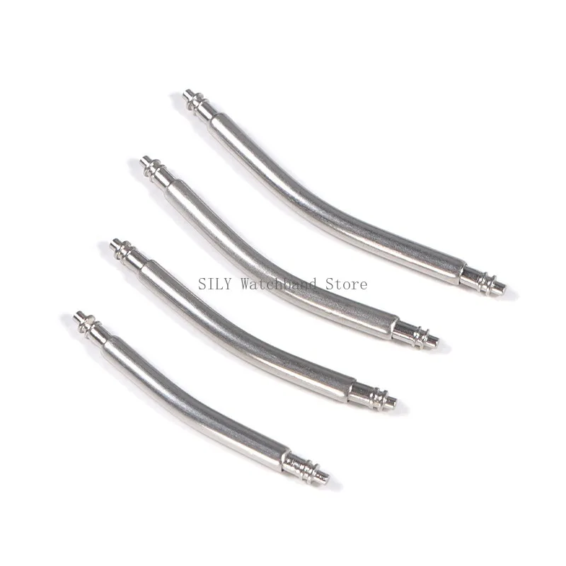 Curved Stainless Steel Watch Band Spring Bars - 10pcs
