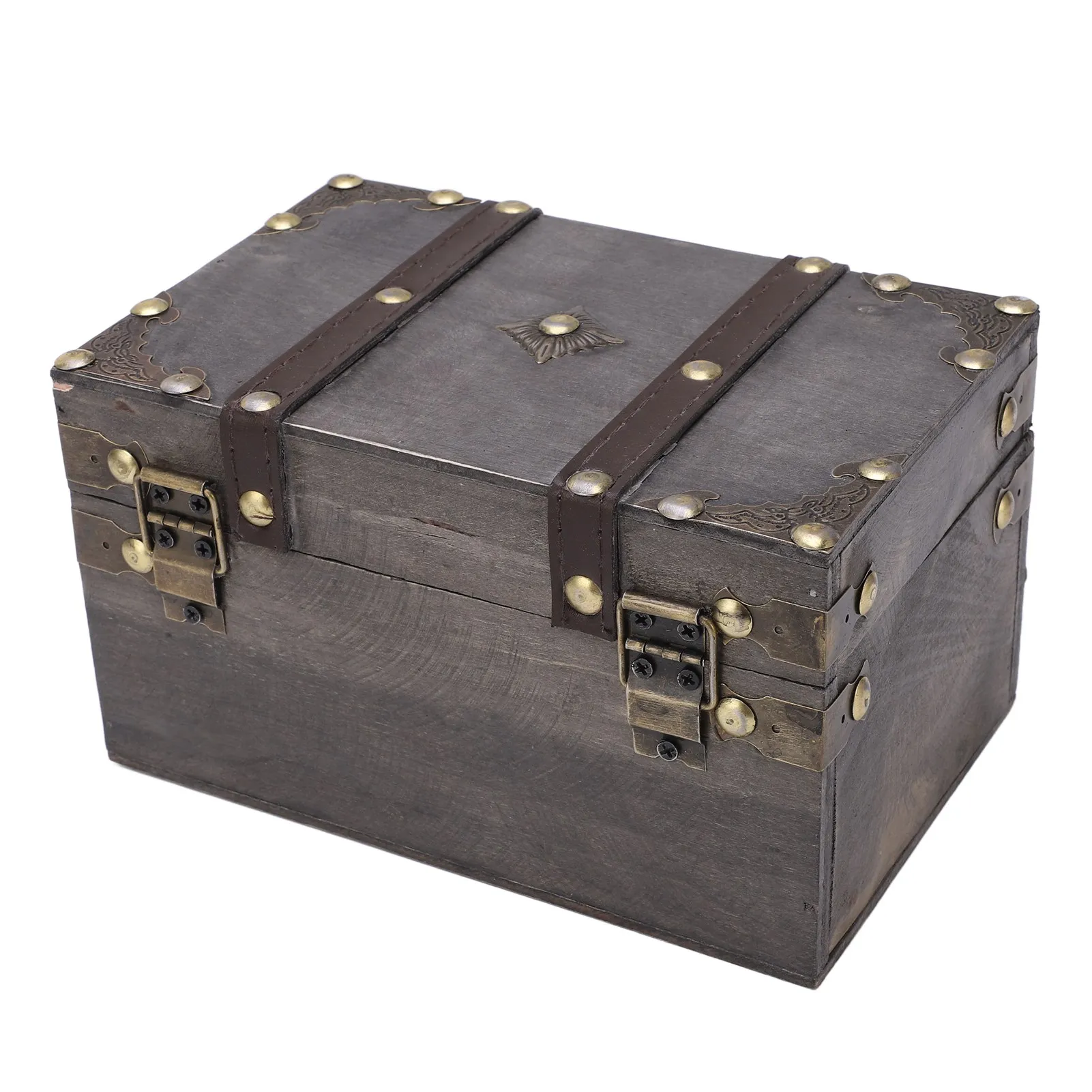 Vintage Wooden Treasure Chest with Coded Lock – Durable Wood Jewelry Box with Alloy Det... - SKU WJB23535 - UGI Packaging