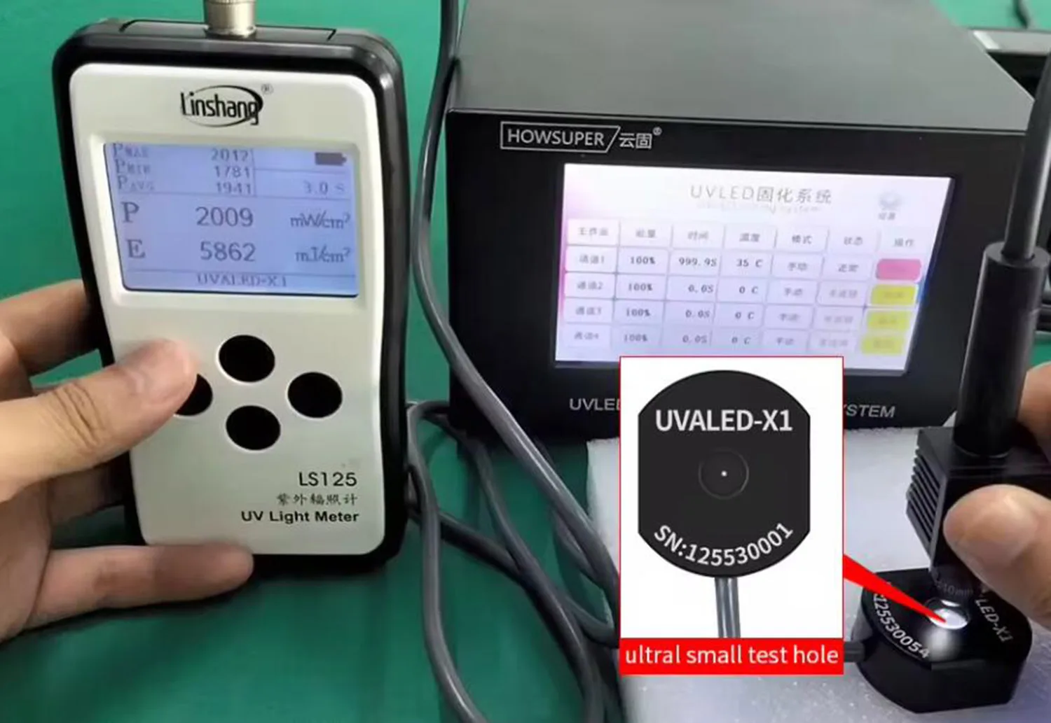 Linshang LS125 UV Light Meter Test Ultraviolet Power UV Intensity Energy for 365nm 395nm UVA LED UVB UVC Waterproof Sensor Probe 4