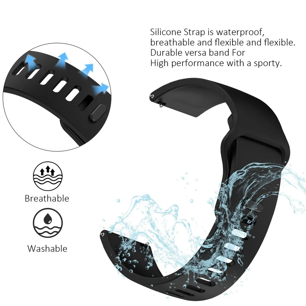 Amazfit Active Max Silicone Watch Strap - Smooth Sport Adjustable Wristband (22mm)