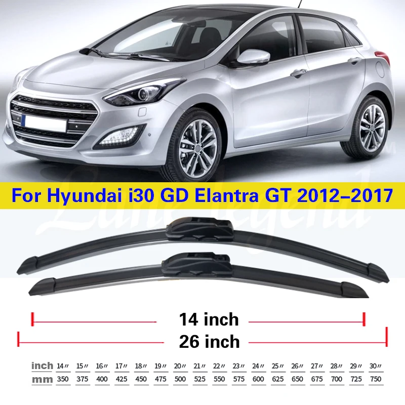 Wiper Blades For Hyundai I30 2012-2017 (GD) Hatch