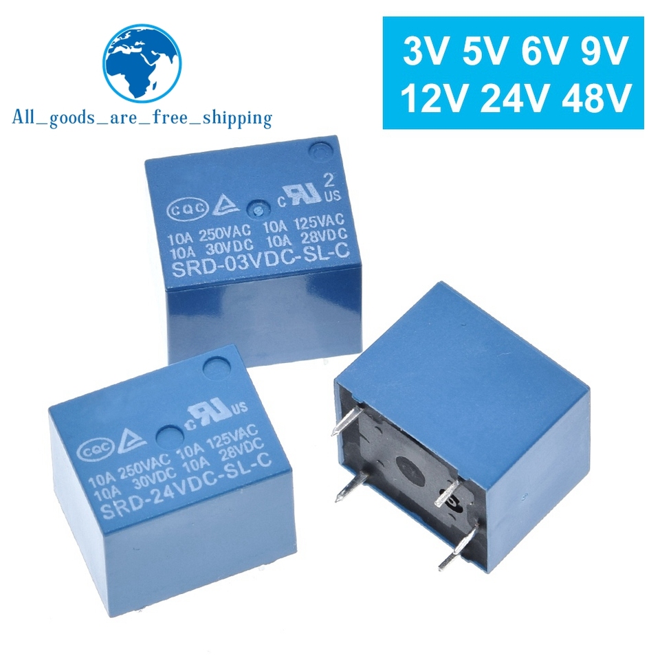 Relays Srd-03vdc-sl-c Srd-05vdc-sl-c Srd-06vdc-sl-c Srd-09vdc-sl-c Srd-12vdc-sl-c 3v 5v 6v 9v 12v 24v 48v 10a 250vac 5pin - Integrated Circuits