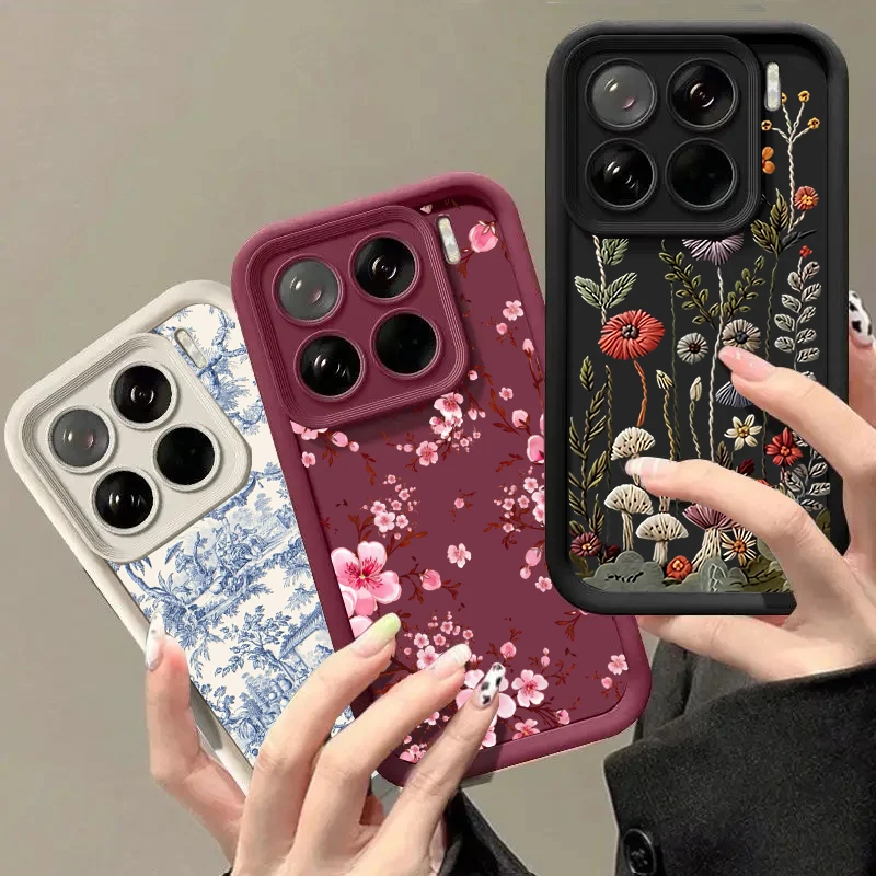Elegant Pink Lily Silicone Y2K Phone Case Cover