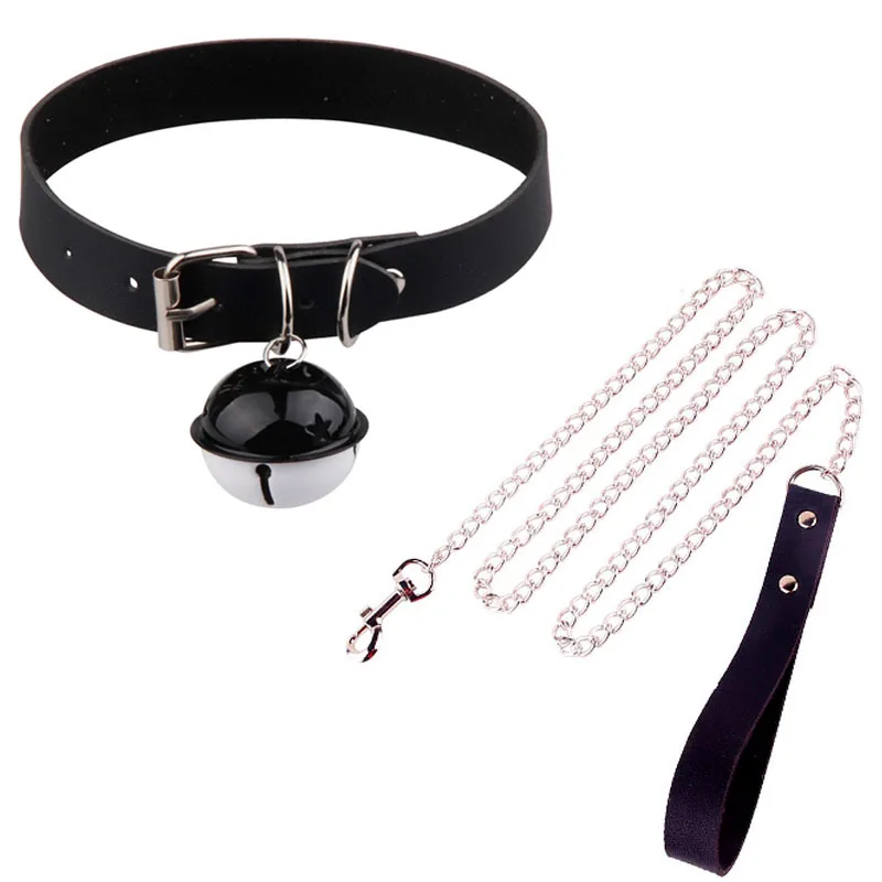 Bdsm Sex Collar Bondage Necklace Leash Steel Chain Rivet Choker Dog Chain Punish Neck Collars Sex Toys For Woman Man