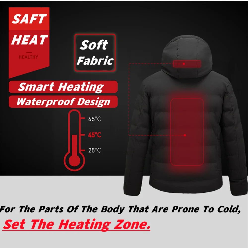 11 Area Heated Jacket Men's Jacket Vest Men Women Parka Jacket Winter Warm USB Electric Heated Outdoor Vests For Camping146_voghion.com