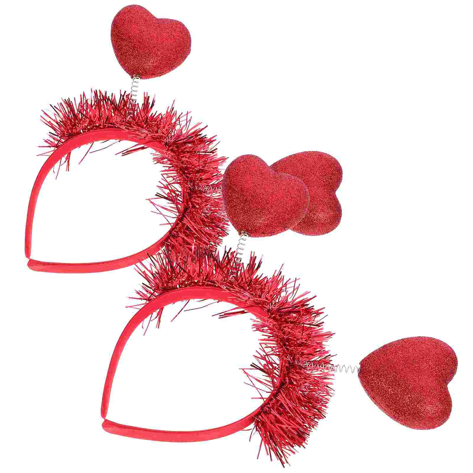 2 Pcs Love Headband Props Valentines Day Party Hairband Wedding Decorations Photography Headpiece Heart-shaped