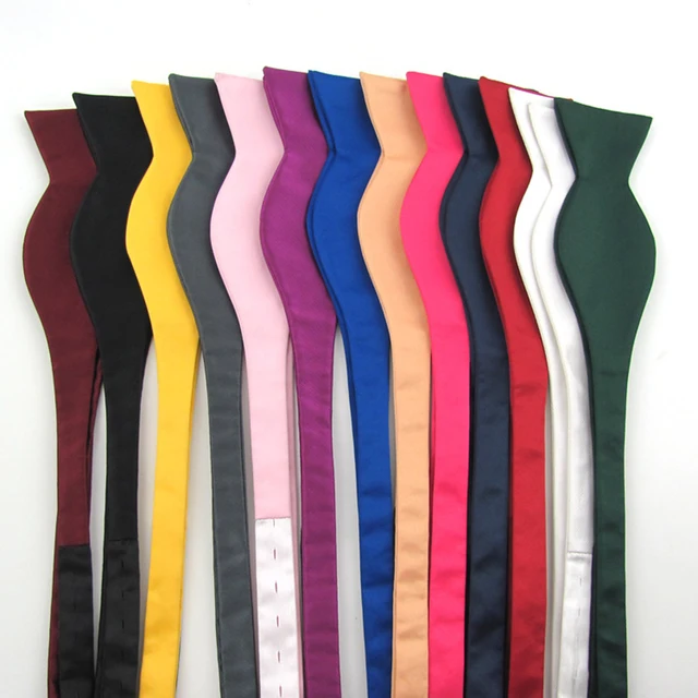 Self Bowtie Man Solid Color Vintage Adjustable Self Bow Tie Classic Business Wedding Party Butterfly Bowknot Hand-made Ties Gift 2