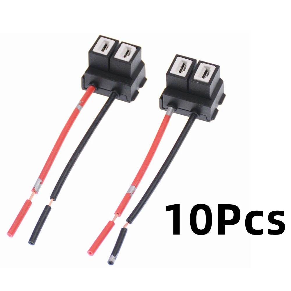 

10Pcs Ceramic Connector H7 Wiring Harness Car Halogen Bulb Socket Power Adapter Plug Wires