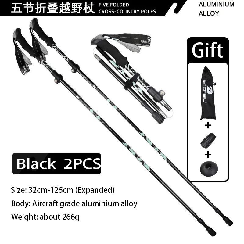 2 Bâtons De Trekking Télescopiques Eubestchoice – Réglables, Aluminium, Pointe Carbure – Pour Randonnée, Marche Nordique