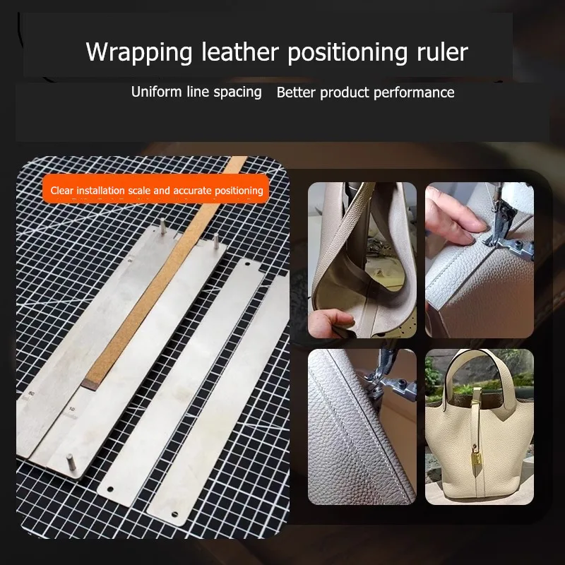 304 Stainless Steel Manual Leather Positioning Ruler With Precision Scale DYI Leather Shoulder Strap Positioning Tool
