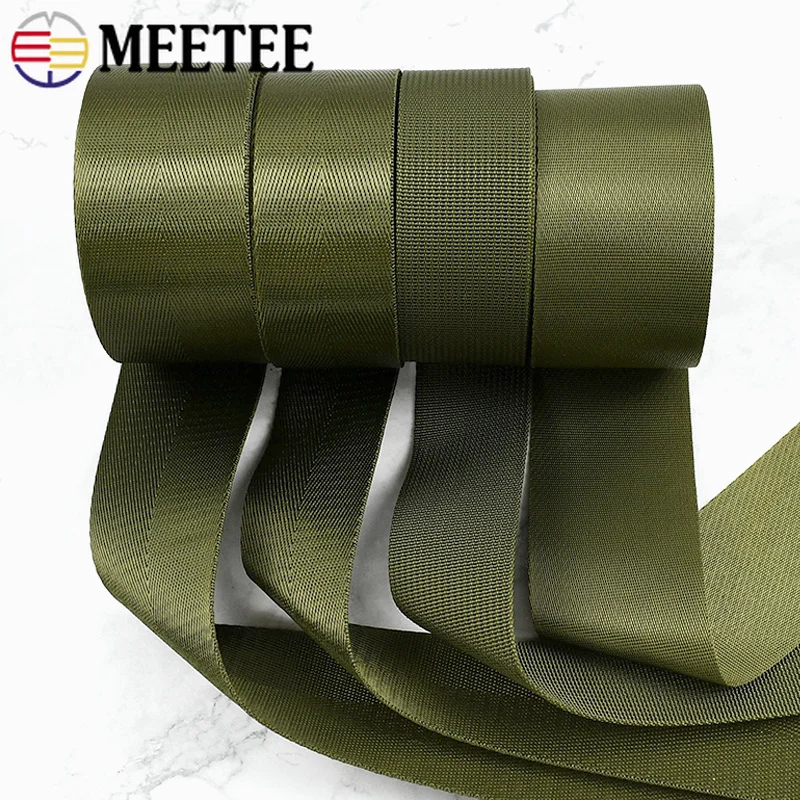 Durable Army Green Nylon Webbing for Strap and Trim Crafting - 5 Meters
