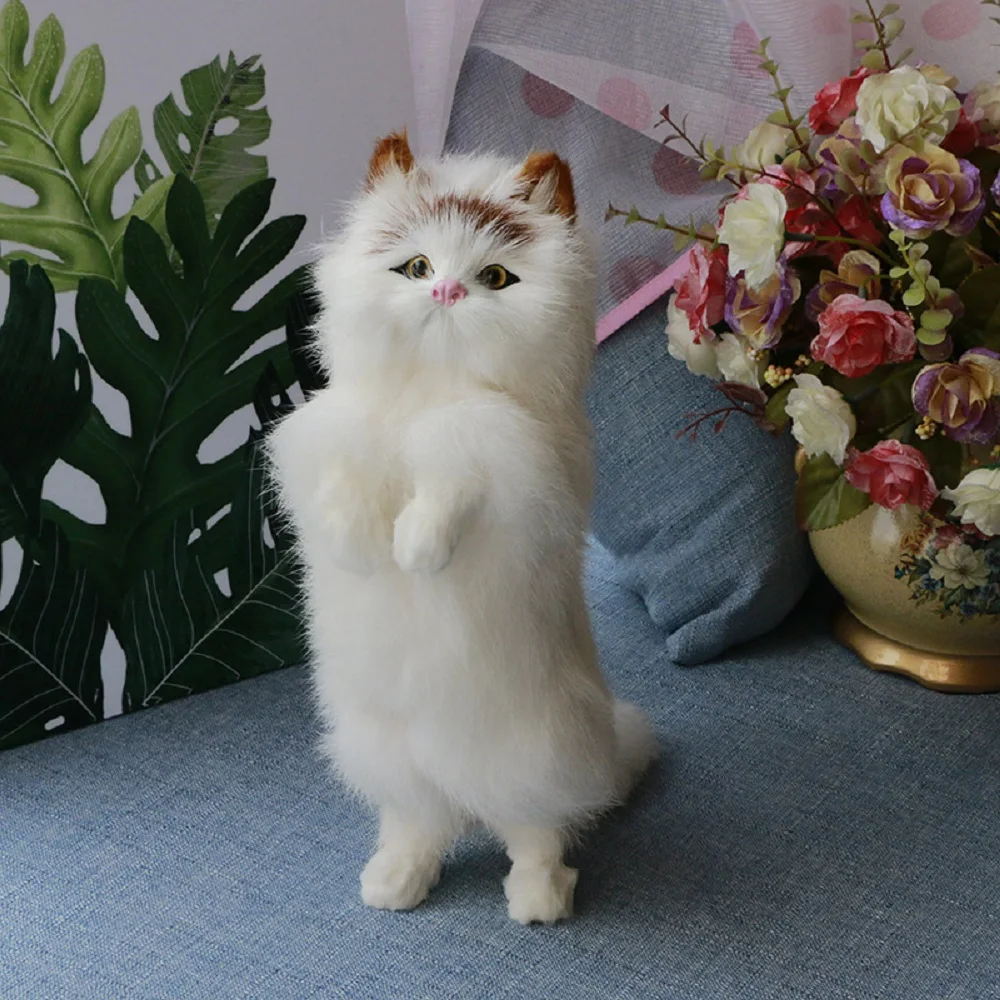 

Simulation Animal Cat Toy Polyethylene&furs Cat Model Home Decoration Toy Gift y0059
