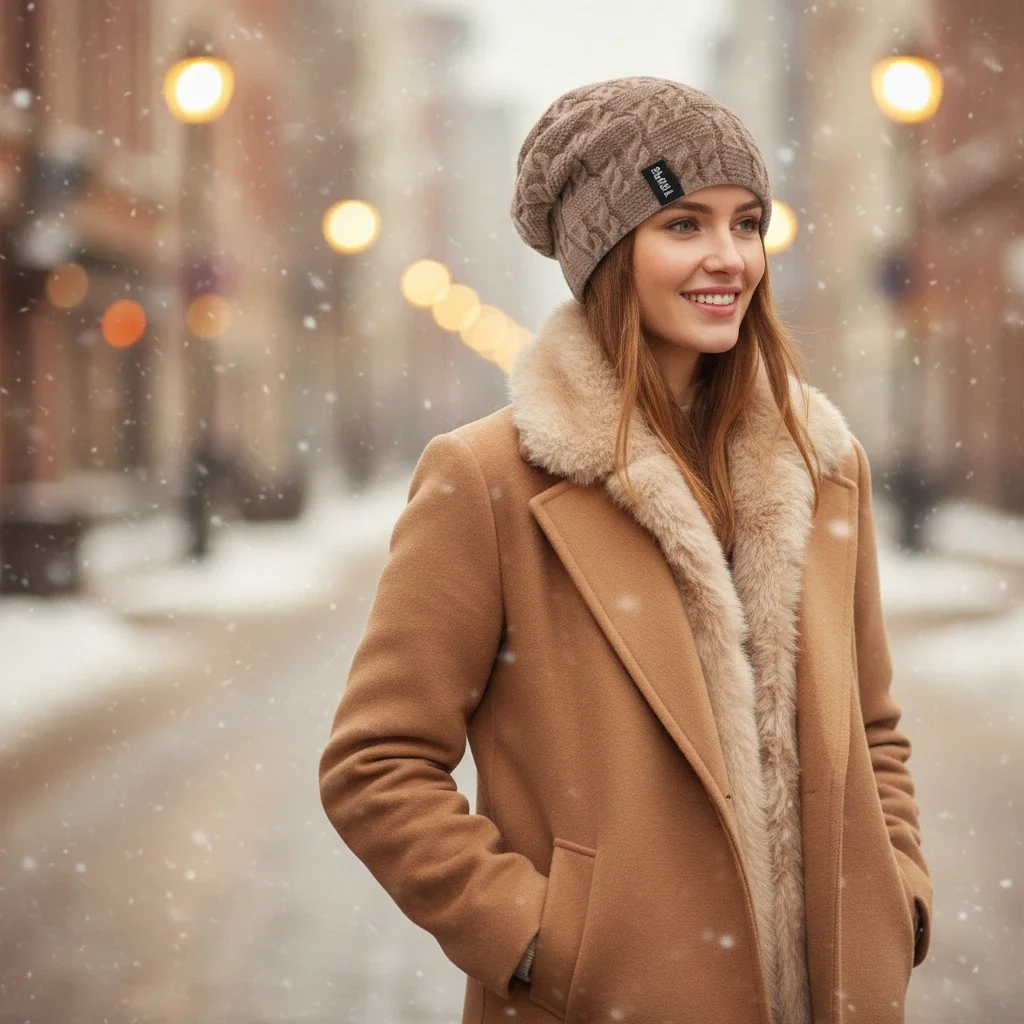 New Unisex Winter Hats Male Female Sports Label Casual Beanie Hat Plush Fleece Lined Warm Knitted Hats